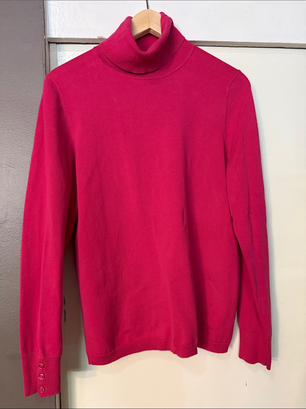 Talbots Bright Pink Turtleneck Sweater
